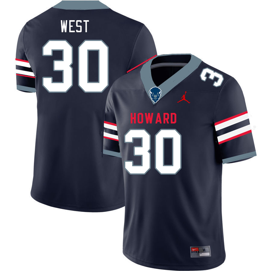 Men-Youth #30 Dylan West howard Bison 2023 College Football Jerseys Stitched-Blue